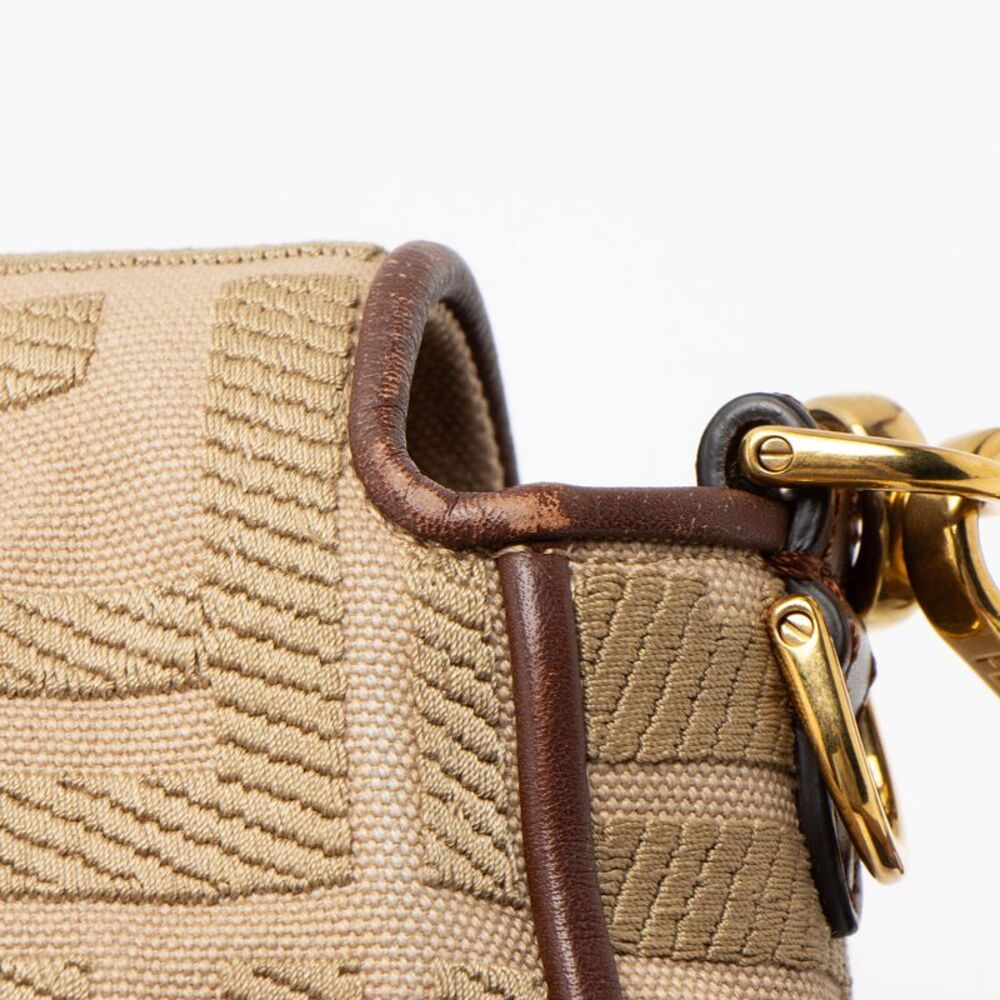 Fendi FF Embroidered Canvas Baguette Shoulder Bag - Picture 12 of 15
